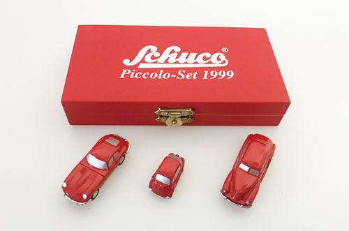 Piccolo, Jahresset 1999 rot, BMW Isetta - Jaguar E-Type - Opel Kapitän, 1:90